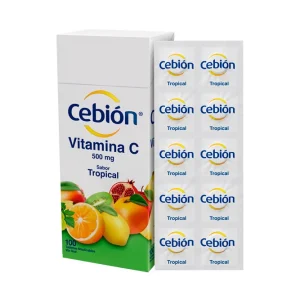 CEBION 500MG CX100 TAB MASTICABLES (VITAMINA C) SABOR TROPICAL