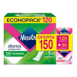 PROTECTORES DIARIOS NOSOTRAS NORMAL CX120 + MULTIESTILO CX30 (PRODUCTOS FAMILIA)