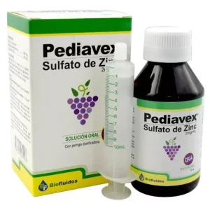 PEDIAVEX 2MG/ML SABOR UVA SOL ORAL FX120ML (SULFATO DE ZINC) (JERINGA DOSIFICADORA)