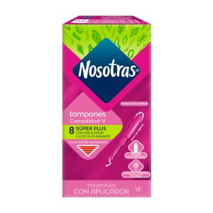 TAMPONES NOSOTRAS SUPER PLUS CON APLICADOR CX 8 UND(PRODUCTOS FAMILIA)