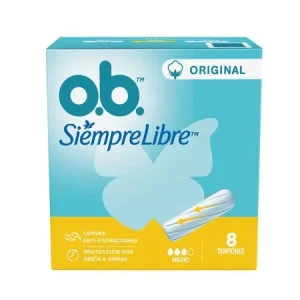 TAMPONES OB ORIGINAL SIEMPRE LIBRE MEDIO CX 8 UND(JOHNSON & JOHNSON)