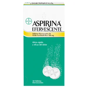 ASPIRINA EFERVESCENTE ACIDO ACETILSALICILICO 500 MG X 50 TABL