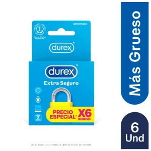CONDONES DUREX EXTRA SEGURO X 6 UND PRECIO ESPECIAL