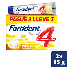 CREMA DENTAL FORTIDENT CUATRIACCION TOTAL PROTECT X 85 GR PAGUE 2 LLEVE 3