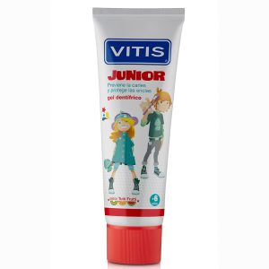 CREMA DENTAL VITIS JUNIOR GEL CON FLUOR SABOR TUTTIFRUTTI X 75 ML