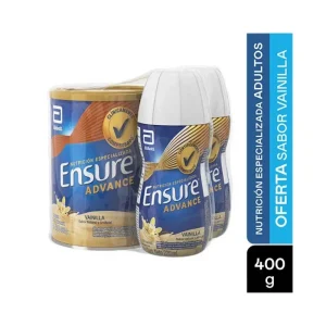 ENSURE ADVANCE POLVO VAINILLA X 400 GR GRATIS 2 ENSURE ADVANCE X 220 ML