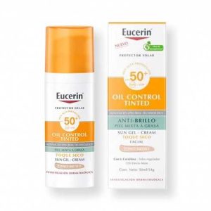PROTECTOR SOLAR EUCERIN FACIAL SUN TOQUE SECO OIL CONTROL FPS 50+ TONO MEDIO X 50 ML