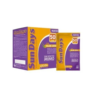 PROTECTOR SOLAR SUN DAYS SPF 50 LOCION X 24 SOBRES
