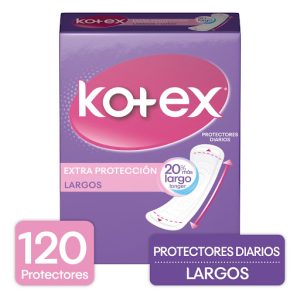 PROTECTORES DIARIOS KOTEX LARGOS X 120 UND
