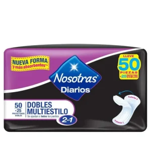PROTECTORES DIARIOS NOSOTRAS DOBLES X 25 UND