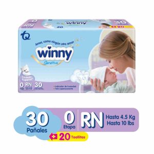 PANAL WINNY SENSITIVE TALLA 0 X 30 UND GRATIS TOALLAS HUMEDAS