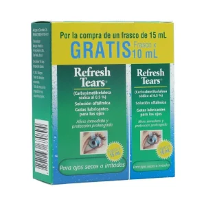 REFRESH TEARS CARBOXIMETILCELULOSA 0.5 % DUO PACK X 15 ML GRATIS X 10 ML