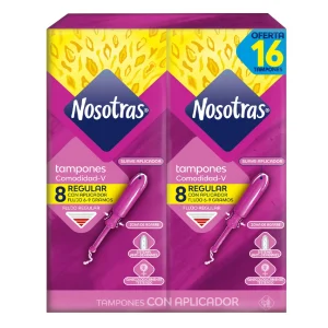 TAMPONES NOSOTRAS REGULAR CON APLICADOR COMODIDAD V X 16 UND