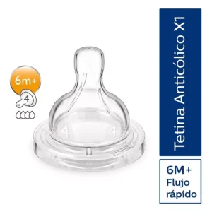 TETINA AVENT ANTI COLICO FLUJO RAPIDO 6M+ X 1 UND