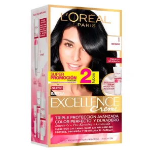 TINTE LOREAL EXCELLENCE DOUBLE TONO KIT 1 NEGRO