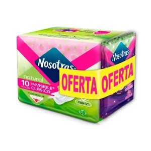 TOALLAS NOSOTRAS NATURAL INVISIBLE CLASICA TELA ALAS X 10 + 2 TOALLAS BUENAS NOCHES
