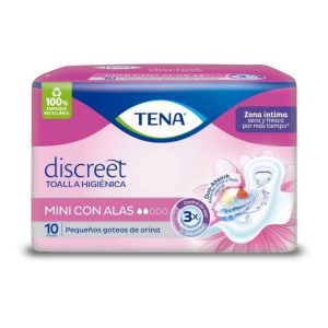 TENA MUJER MINI CON ALAS X 10 UND