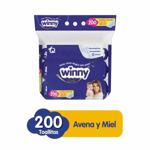 TOALLAS HUMEDAS WINNY AVENA Y MIEL X 200 UND