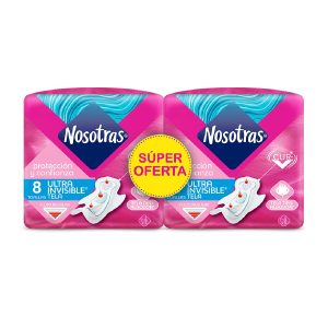 TOALLAS NOSOTRAS ULTRA INVISIBLE TELA ALAS X 8 UND X 2 P.ESP