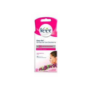 VEET EASY GEL BANDAS DE CERA DEPILATORIA FACIAL PIEL NORMAL X 20 BANDAS