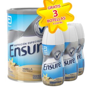ENSURE BASE POLVO - LATA x 900 GR GRATIS 3 ENSURE - BOTELLA x 220 ML VAINILLA - OFERTA