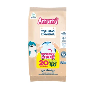 ARRURRU TOALLITAS HUMEDAS EXTRA ACOLCHAD. AVENA & KARITE PRACTI CORTE - PQTE x 20 UND