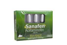 Acetaminofen tab 500mg cajax20 (sanafen)