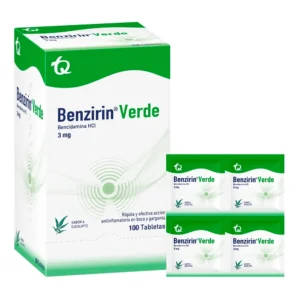 BENZIRIN VERDE TAB CAJAX100 SABOR MENTA ANIS O EUCALIPTO