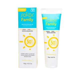 BLOQUEADOR SOLAR FAMILY SPF50 TUBOX120G (SOLOR) RESISTENTE AL AGUA