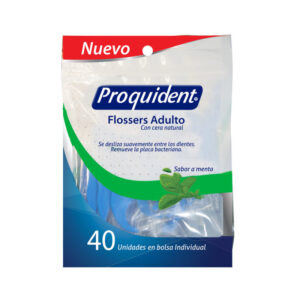 BOLSA FLOSSTICK BUCAL SOLUTIONS ADULTO - BOLSA x 40 UND - SABOR MENTA