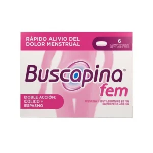 BUSCAPINA FEM 20MG/400MG CX6 TB (HIOSC + IBUPRO)(SANOFI)