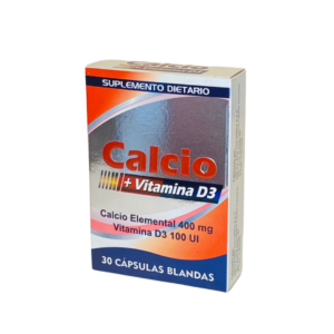 CALCIO 400 MG + VIT D3 100 UI - CAJA x 30 CAPS BLANDAS