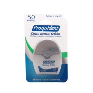 CINTA DENTAL DE TEFLON PROQUIDENT - BLISTER x 1 DISPENS. x 50 MTS - SABOR A MENTA