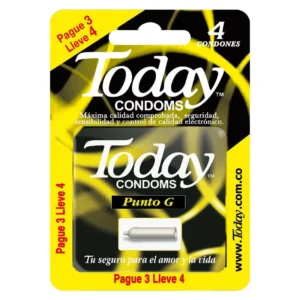 CONDONES TODAY PUNTO G BLISTER PAGUE 3 LLEVE 4 UND