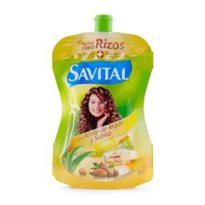 CREMA PARA RIZOS SAVITAL ACEITE DE ARGAN Y SABILA - SACHET x 90 ML