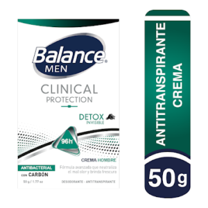 DESOD/ANTITRANS. BALANCE MEN CLINICAL PROTECTION DETOX INVISIBLE CREMA - ENVASE APLICADOR x 50 GR