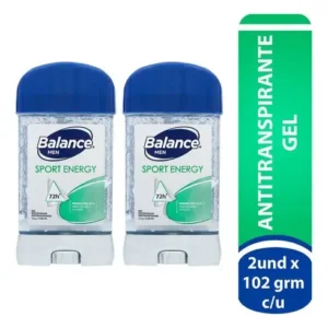 DESOD/ANTITRANS. BALANCE MEN SPORT ENERGY GEL x 2 BARRAS x 102 GR C/U - OFERTA