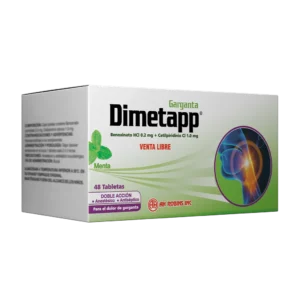 DIMETAPP GARGANTA - CAJA x 48 TABLETAS MASTICABLES SABOR A MENTA