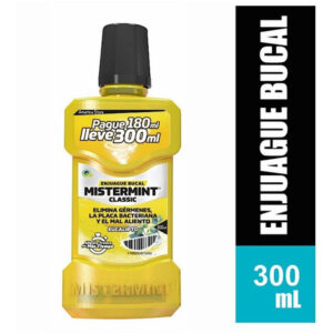 ENJUAGE BUCAL MISTERMINT CLASSIC - PAGUE x 180 ML LLEVE 300 ML - SABOR EUCALIPTO
