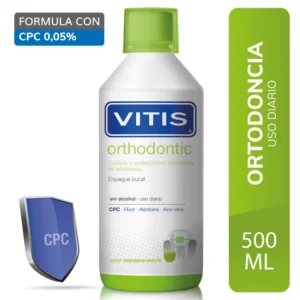 ENJUAGUE BUCAL VITIS ORTHODONTIC - FCO x 500 ML - SABOR MANZANA-MENTA