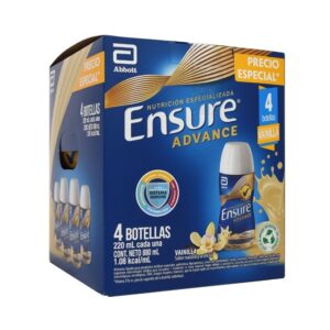 ENSURE ADVANCE LIQUIDO - CAJA x 4 BOTELLAS x 220 ML VAINILLA - PRECIO ESPECIAL