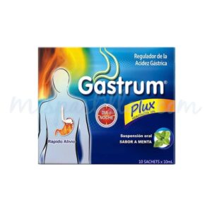 GASTRUM PLUS 10 GR SUSP ORAL - CAJA x 10 SACHETS x 10 ML C/U SABOR MENTA