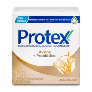 JABON PROTEX ANTIBACTERIAL AVENA + PREBIOTICO - PAQUETE x 3 UNID x 110 G C/U x 330 G