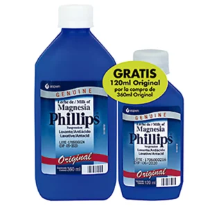 LECHE DE MAGNESIA PHILLIPS ORIG. - FCO x 360 ML - GRATIS FCO x 120 ML - OFERTA