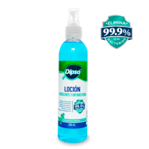 LOCION DIPSA REFRESCANTE Y ANTIBACTERIAL CON EUCALIPTO Y MENTOL - FCO x 250 ML