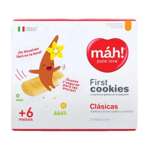 MAH PURE LOVE FIRST COOKIES +6 MESES CLASICAS SABOR VAINILLA- CAJA x 1 BOLSA x 100 GR