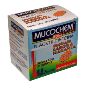MUCOCHEM ADULTOS 600 MG GRANULOS - CAJA x 30 SOBRES x 1.5 GR NARANJA  (N-ACETIL CISTEINA)