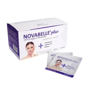 NOVABELLE PLUS 100% COLAGENO HIDROLI. CON VIT C Y D MAS BIOTINA - CAJA x 30 SOB. x 3.0 GR C/U