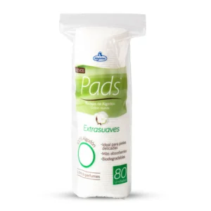 PADS RODAJAS DE ALGODON EXTRASUAVES - BOLSA x 80 UNIDADES