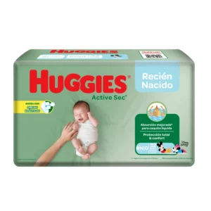 PAÑAL HUGGIES ACTIVE SEC ETAPA 0 RECIEN NACIDO - PQTE x 32 UND